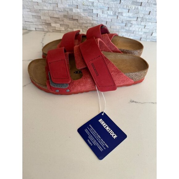 Birkenstock Uji Double Strap Slide Sandals Sienna Red EU 38 Womens US 7 Men 5 - Picture 4 of 6